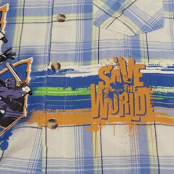 Power Ranger button up plaid graphic shirt - Picture 5 of 6